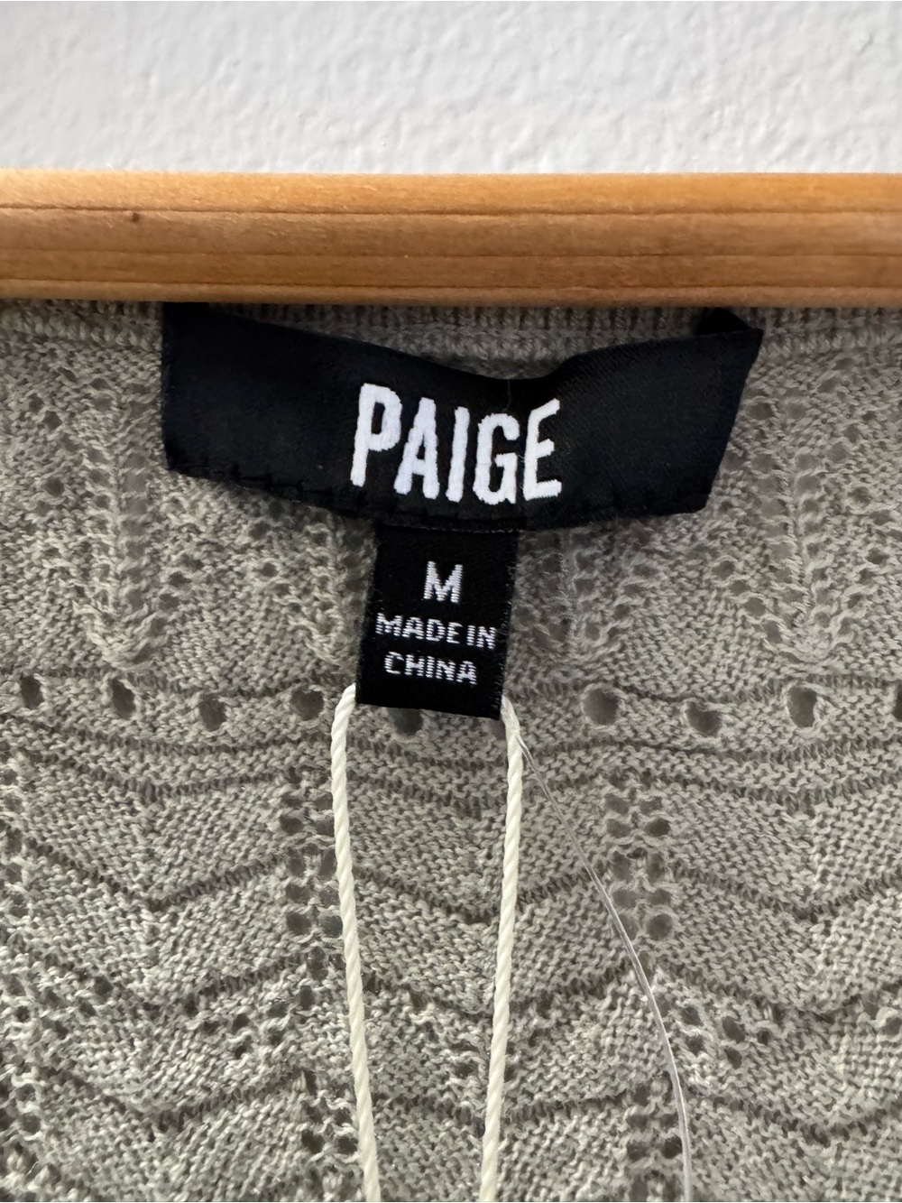 PAIGE Openwork Knit Short Sleeve Top in Sage Green - Picture 12 of 12